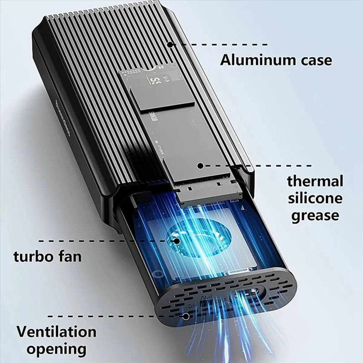 

SWXF USB 4.0 40Gbps M.2 NVMe SSD Enclosure for 4/3 USB 3.2/3.1/3.0 ASM2464 External Hard Drive Case for PC