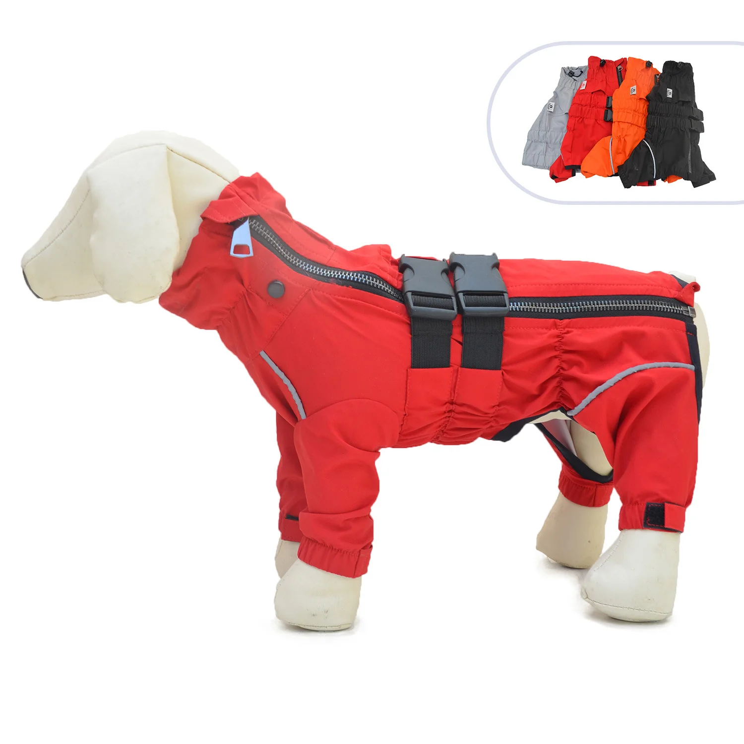 ATUBAN-chaqueta impermeable reflectante para perro, chubasquero ligero de seguridad a prueba de viento y nieve, chaleco para perros pequeños,