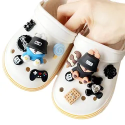 MINISO Cartoon 3D Cute Animal Shoe Charm DIY Slides Sandals Clogs Shoe Decorations Pins Accessories Kids Gifts