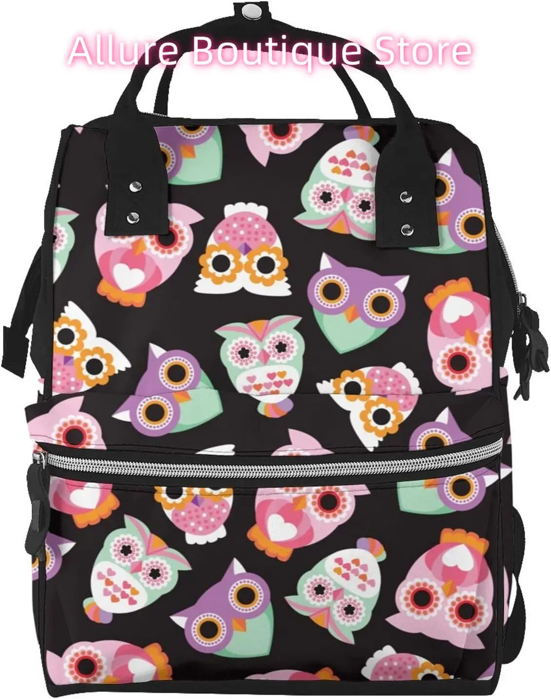 

Kawaii Colorful Owl Diaper Bag Backpack for Women Large Capacity Nappy Bag Multifunction Waterproof Mummy Backpacks for Mom Dad