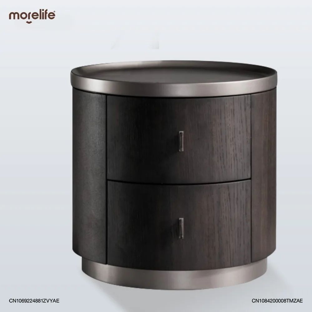 Minimalist Modern Creative Design Storage Cabinet Italian Minimalist Smoky Solid Wood Circular Bedside Table Home Furniture K01+