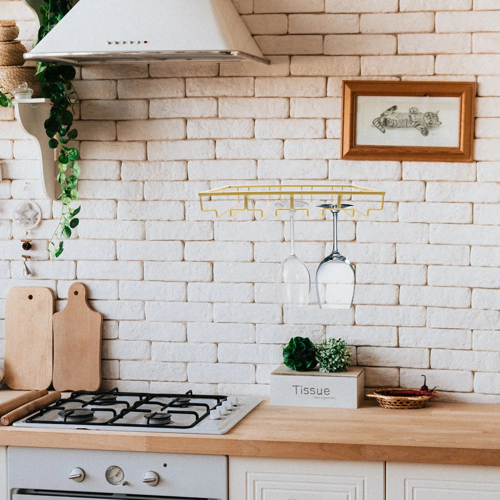 

Glass Rack Storage Drying Holder Golden Kitchen Goblet Upside Down Cup Rack Compact Design Fits Any Corner Saves Space