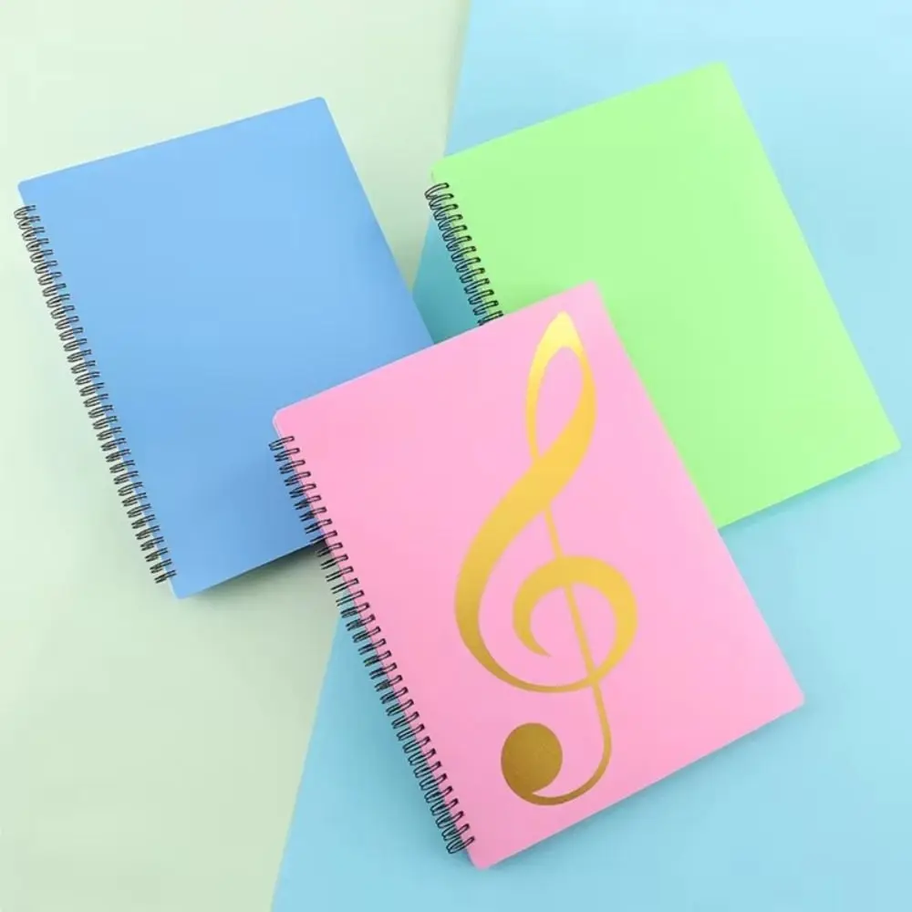 

A4 Size 40 Pages Music Binder Spiral-Bound Detachable Spiral-Bound Folder Writable Waterproof Document Folder Office
