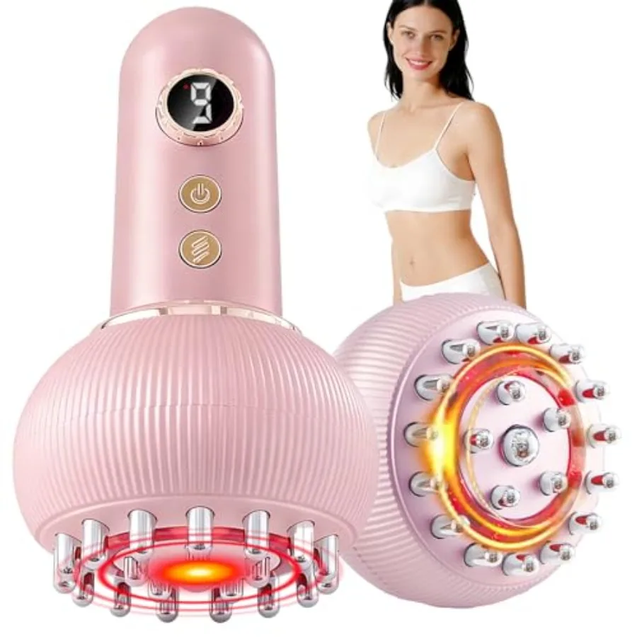 

Лимфодренажный массажер-антицеллюлитный прибор с микротоками, светом, теплом и вибрацией для ног, рук, живота, розовый, для коррекции фигуры