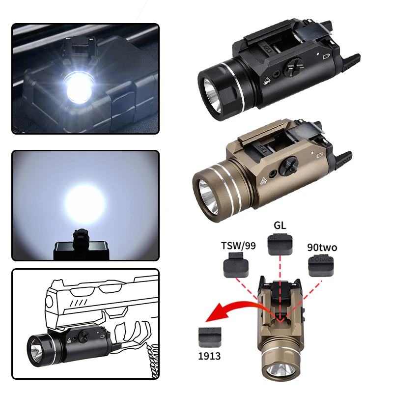 WADSN 800 Lumen LED Pistola Lampada Torcia Elettrica In Metallo Bianco Strobe Scout Luce per Militare Giocattolo Esterno Pistola TL1 Airsoft Accessori