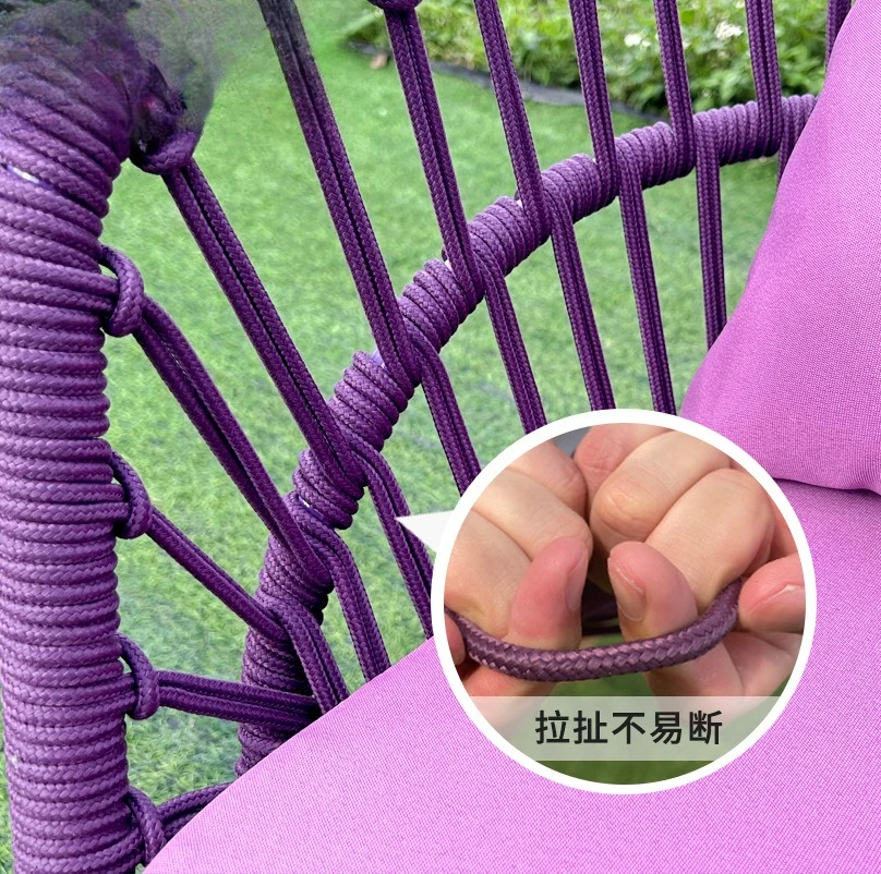 Mesa y silla nórdica de cuerda para exteriores, villa, patio, jardín, silla de mimbre para exteriores, terraza, balcón, mesa de centro, conjunto de tres piezas