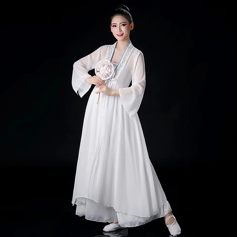 Classical dance practice suit for women, like a dream, with a long cardigan, flowing gauze, elegant body charm, and adult