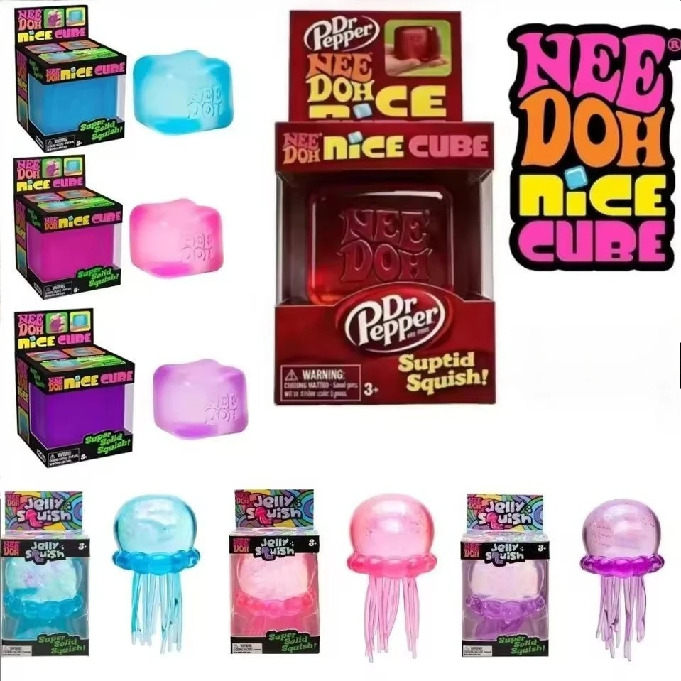 

Multiple Styles Nee doh Nice Cube Stress Relief Squeeze Blind BoxToy Soft Stress Relief SqueezeFidget Toy WithBox Surprise Gifts