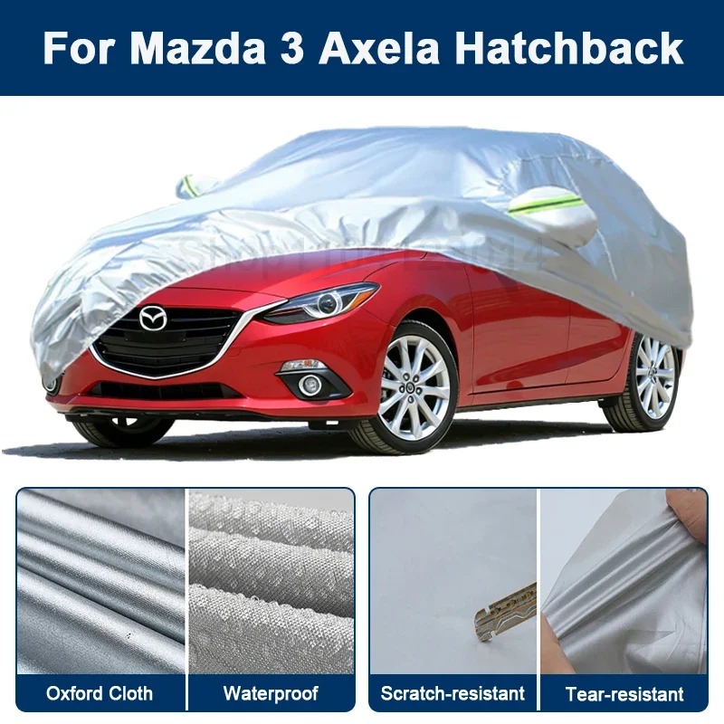 

Всепогодный чехол для автомобиля Mazda 3 Axela Hatchback с отражающими полосами, водонепроницаемый, снегозащитный, пылезащитный, с защитой от ультрафиолета
