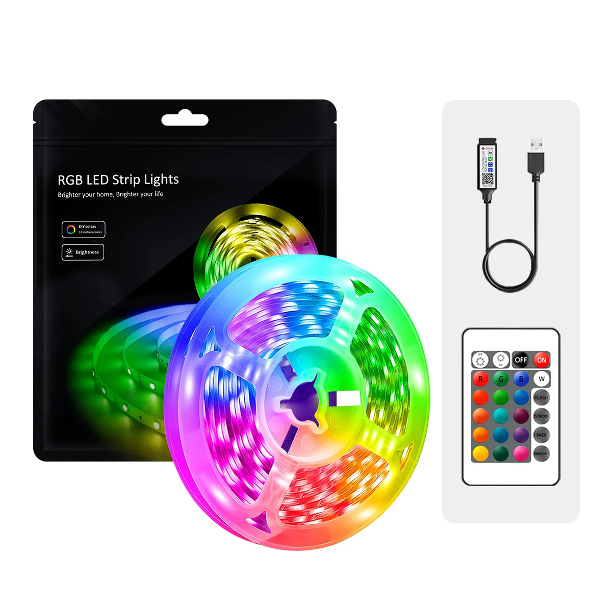 ColorRGB LED Strip light APP+Remote Tape Decor for Room LED 10m 15m 20m 30m PC TV backlight Neon LED Lighting