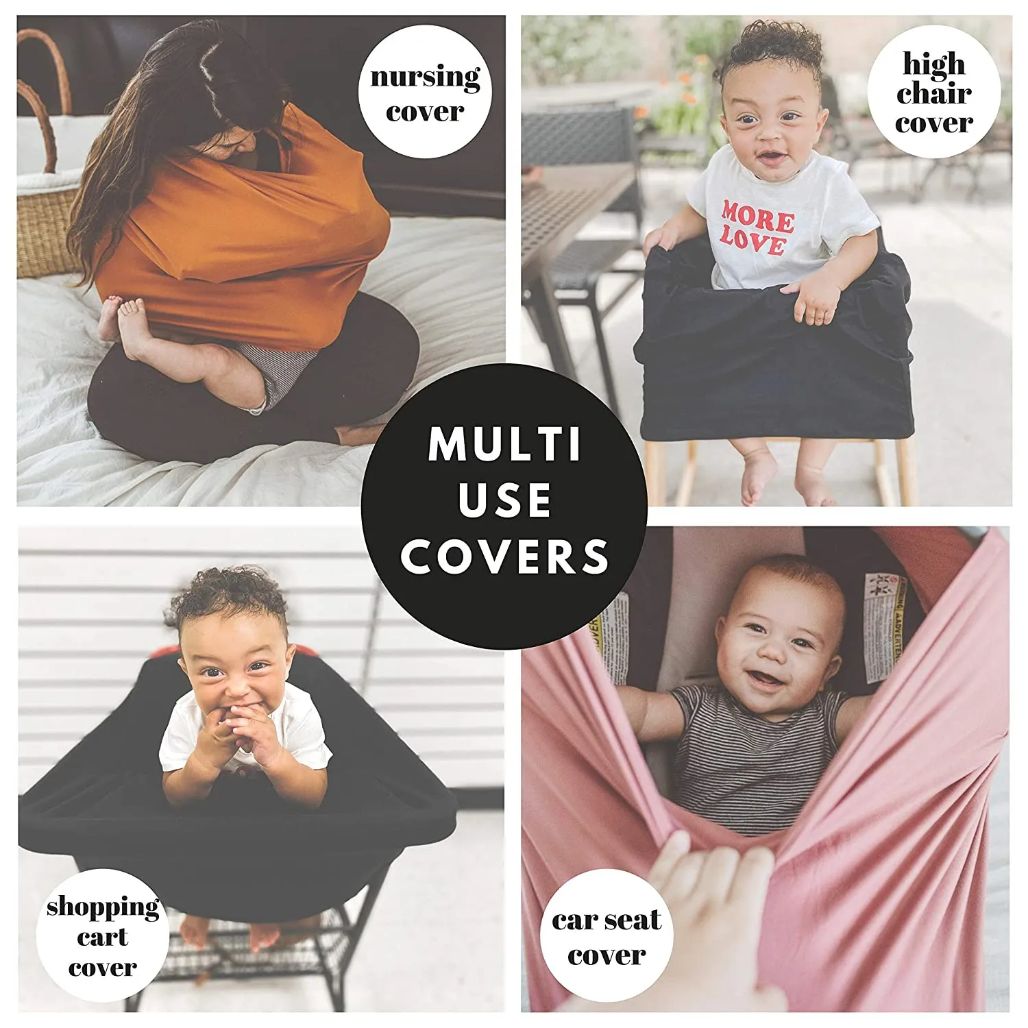 Multifunctional Baby Breastfeeding Cover Car Seat Cover Canopay Extra Soft And Stretchy Breathable Multi-use Baby Stroller Cover