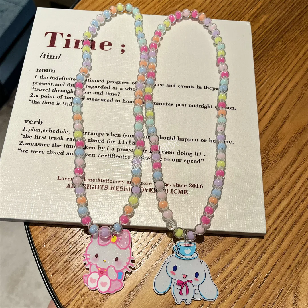 Miniso 漫画ネックレス子供のネックレスサンリオ少女漫画アクセサリービーズジュエリー女の子旅行多用途スタイル