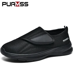 Diabetic Shoes for Men Wide Width Walking Shoes Slip-On Orthopedic Shoes for Swollen Feet Foot Pain Relief Cushion Sneakers