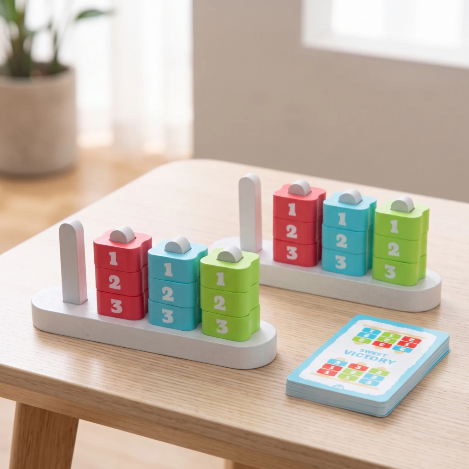 Number Matching Game Screenno-Screen Wooden Stacking Game Wooden Stacking Toy Tactile Color Sorting Toy Engaging