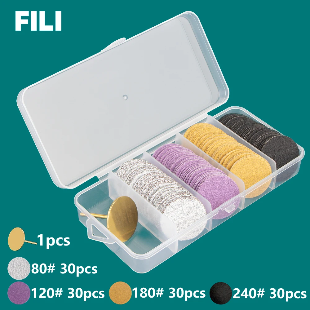 25 mm Fuß-Nagelhaut-Schwielenentfernung, austauschbares Schleifpapier mit Pediküre-Scheibenpads, Kit für harte, abgestorbene Haut, Reiniger, Fußraspelfeilen – Detail 8