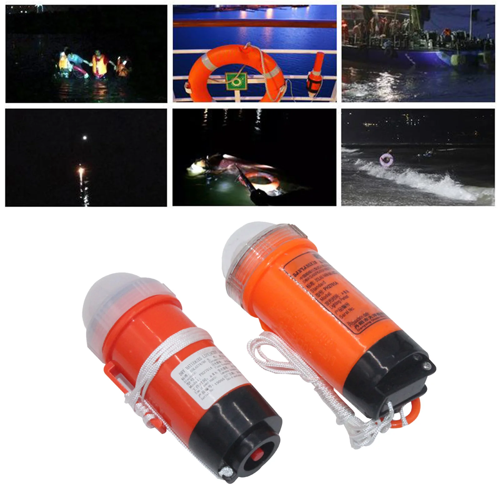 2pcs Emergency Light Marine Position Indicator Waterproof LED Light Emergency Camping Drifting Survival Supplies