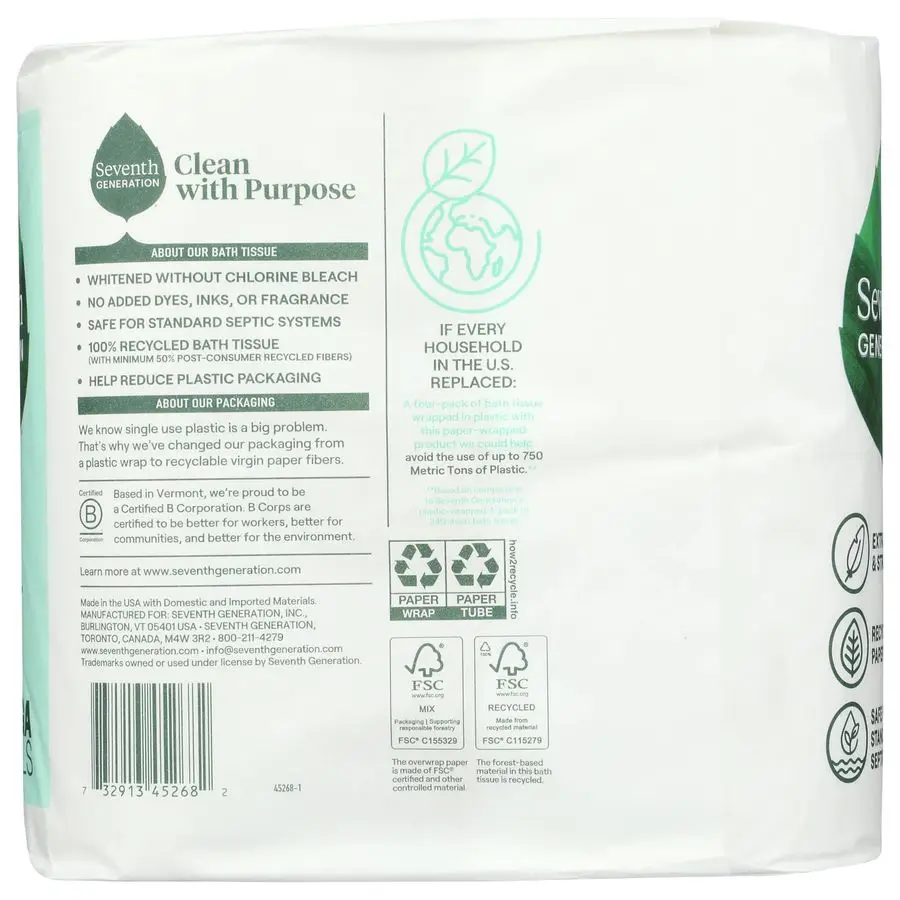 Badpapier 4 rollen 320 vel, 320 ct