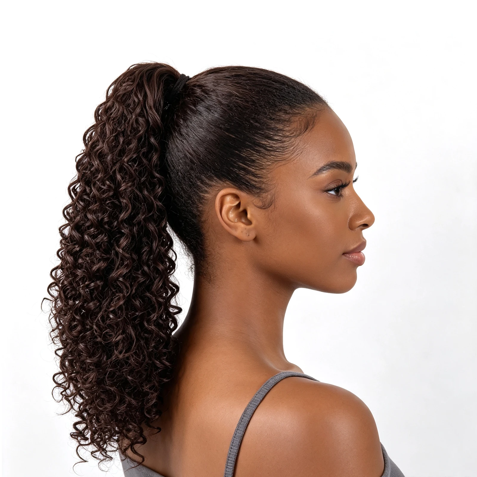 Ponytail Extensions Claw Clip Hair Deep Curly 14 Inch Fluffy Kinky Curl Synthetic Ponytail Hair Daily Hairstyle