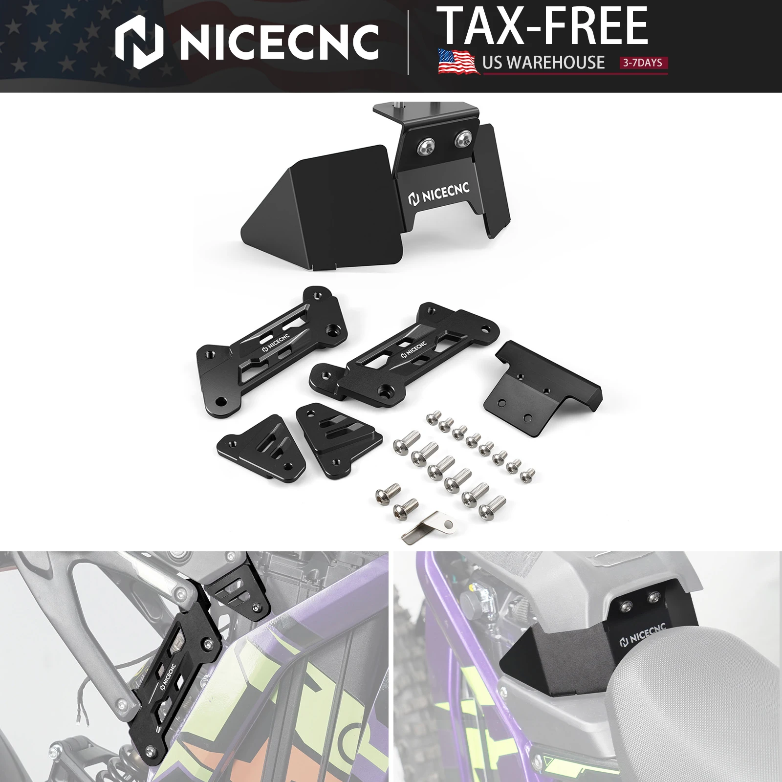 

(US Stock) NICECNC For Surron Light Bee X 50MM Seat Riser Battery Lid Latch Extender Heighten Bracket Kit For SurRon Light Bee S