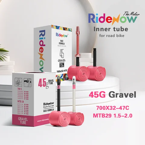 RideNow 700x32-47c Gravel Bicycle 45g TPU Inner Tube MTB29 Plastic / Alloy Valve Stem 2Piece Set
