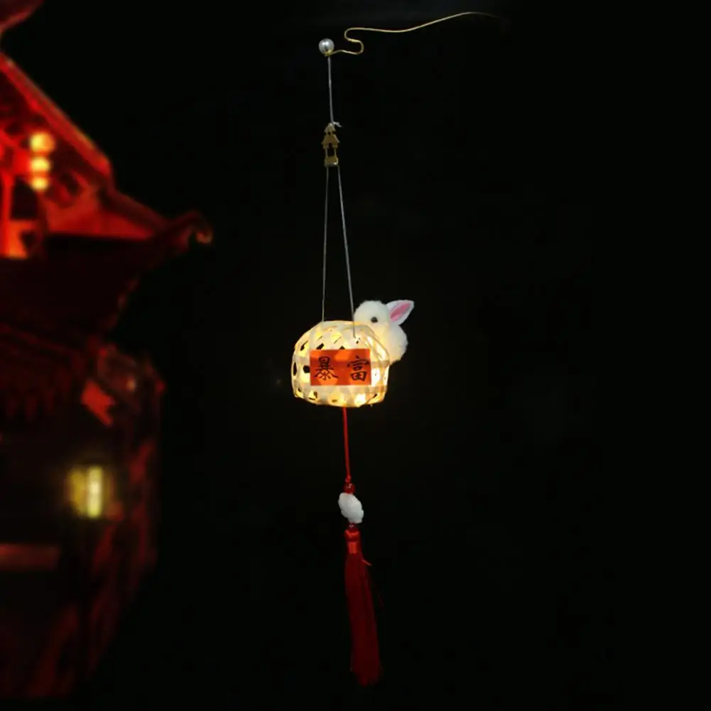 Diy Lantern Material Bag Chinese Style Lantern Diy Cartoon Rabbit Lantern Kit for Mid-autumn Spring Festivals Decoration Create