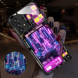 WOW Cyber punk Style Smart Luminous Phone Case For Poco F5 Pro X3 X4 F3 F4 GT M3 Xiaomi 12T 11Pro Redmi Note10 Note11 Pro Shells