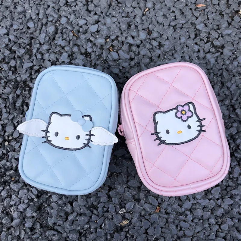 Sanrio Storage Bag Cute Angel Cartoon HelloKitty Rhombus Cross-body Portable Card Camera Bag Cartoon Birthday Gifts