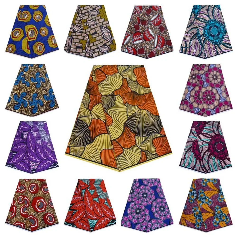 6 Yards Long 115cm Wide African Style Batik Cotton Fabric for DIY Sewing Summer Autumn Clothes Sofa,13 Patterns Available R752