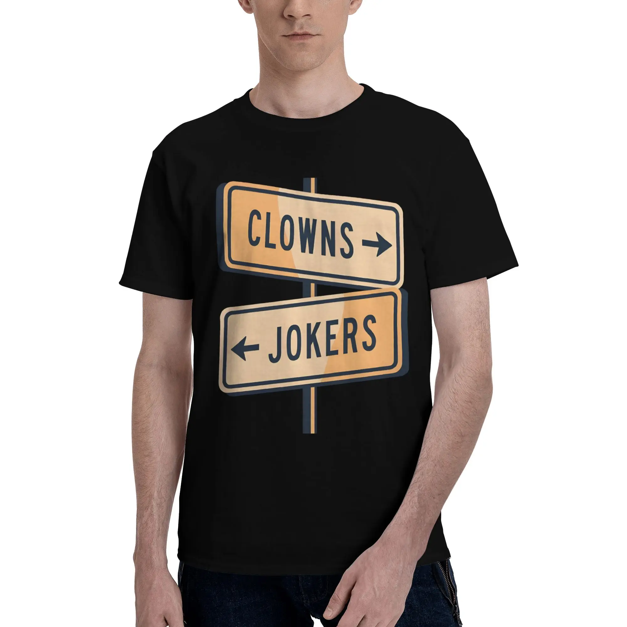 Direction Clowns to The Left Jokers to The Right Graphic Print T Shirts for Men Women  100% Cotton  Tee Shirt Clothing