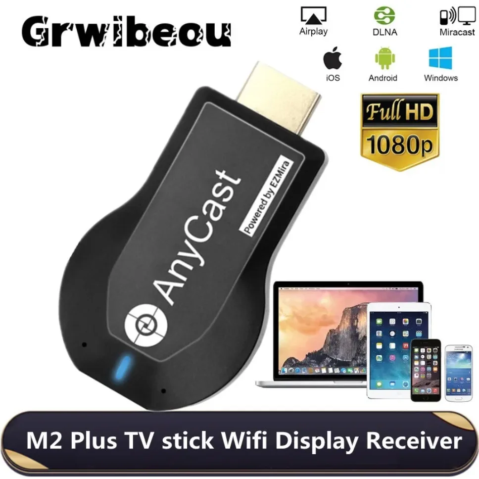 

1080P Wireless M2 Plus TV Stick Wifi Display Receiver Stream Cast Anycast DLNA Miracast Airplay Mirror Screen Android TV Dongle