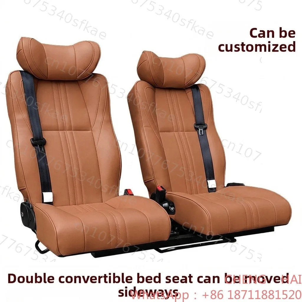 Customized Leather/PVC/PU Side Sliding Reclining Bed Seat Fold Flat Backrest Custom Specification Wholesale for RV Conversion