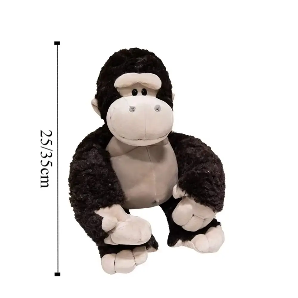 Brinquedo de pelúcia animal fofo versão q gorila preta dos desenhos animados animal boneca de pelúcia king kong 25/35cm travesseiro de dormir dos desenhos animados