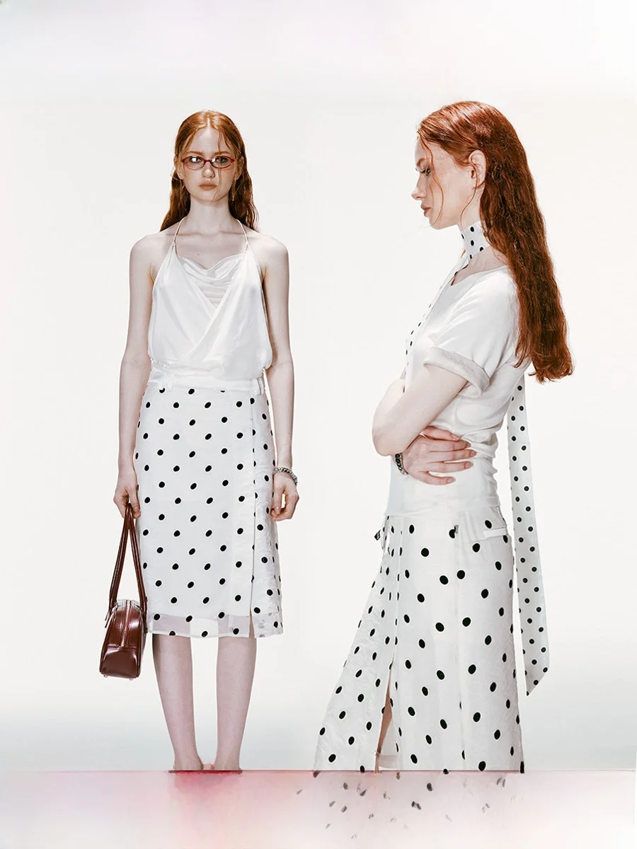 

Ацетатная кружевная юбка в горошек для женщин: винтажная, универсальная, для повседневной носки и офиса, элегантная и стильная