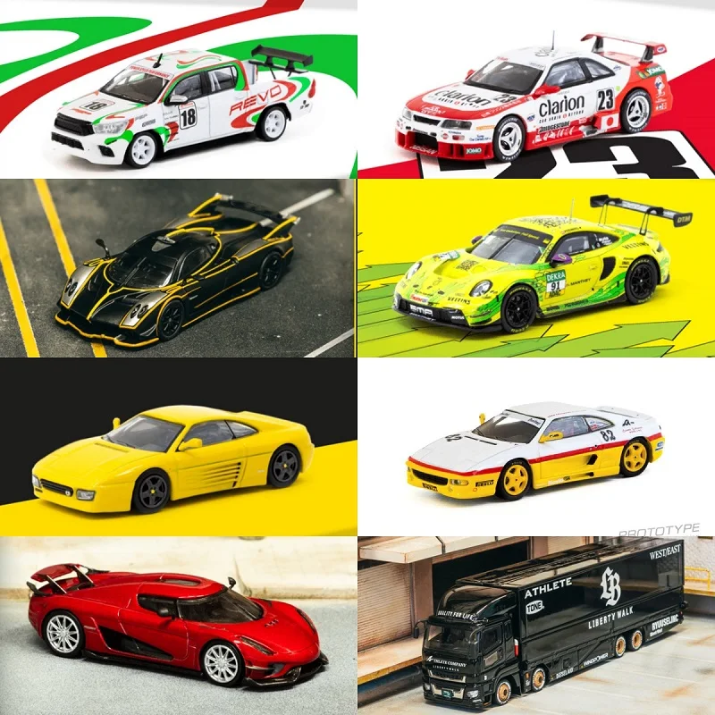 Tarmac Works 1:64 Hilux F355 Challenge Regera Huayra R Fuso Super Great LB-TRUCKS Black 348 EVO Литая под давлением модель автомобиля