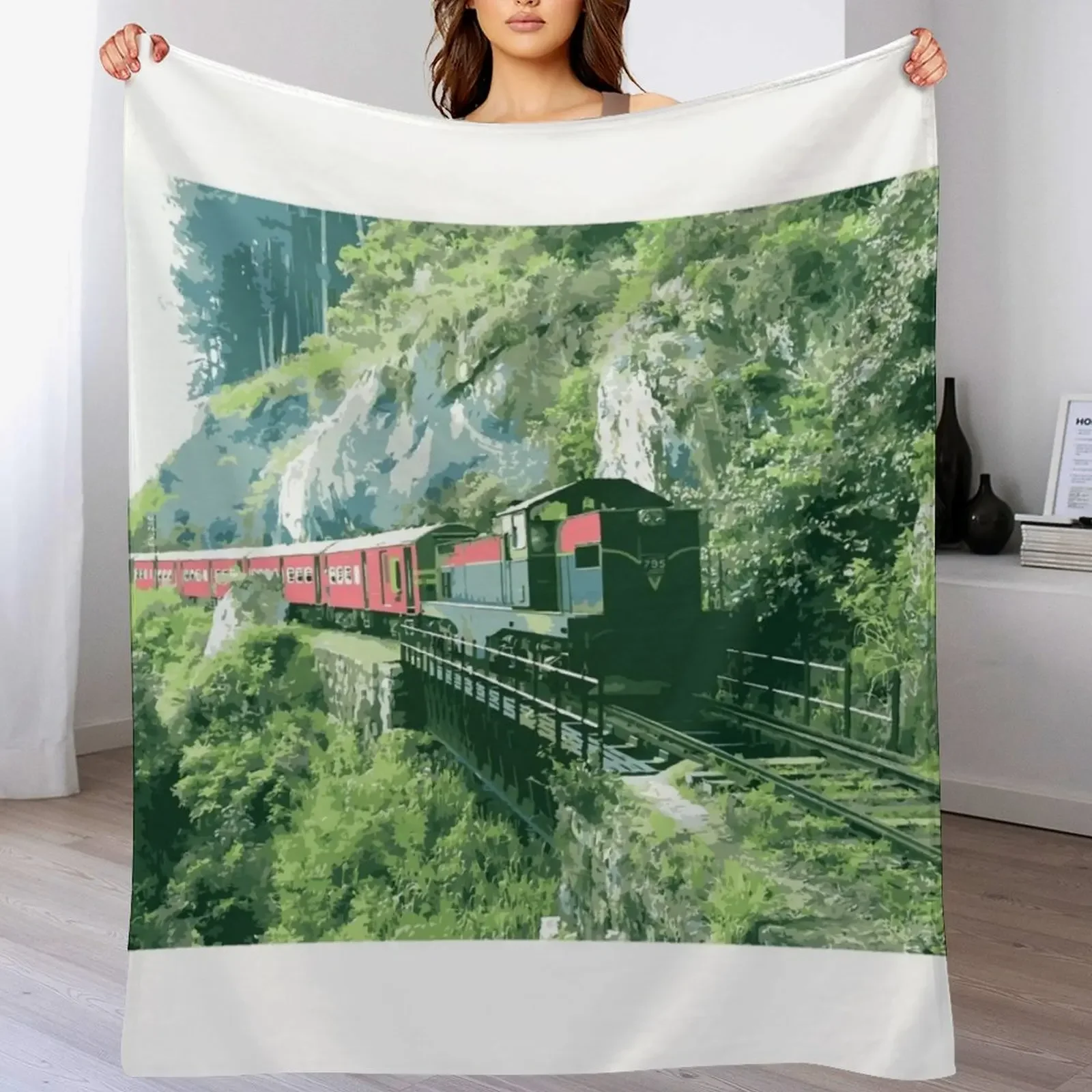 

Train Art Throw Blanket Thins Weighted Designers Blankets For Bed Blankets