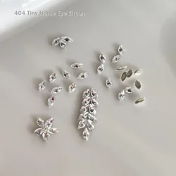 1.5*3mm Tiny Flashing Horse Eye Zircon Beads DIY Snake Creative Design French Style Wheat Ear Material Crystal Nail Adorngem 404