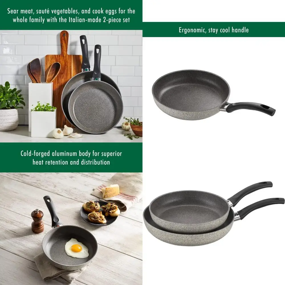 

Nonstick Pot and Pan Set, 2-Piece, 10-inch and 12-inch Fry Pans, Made in Italy, Premium Quality Cooking Utensils