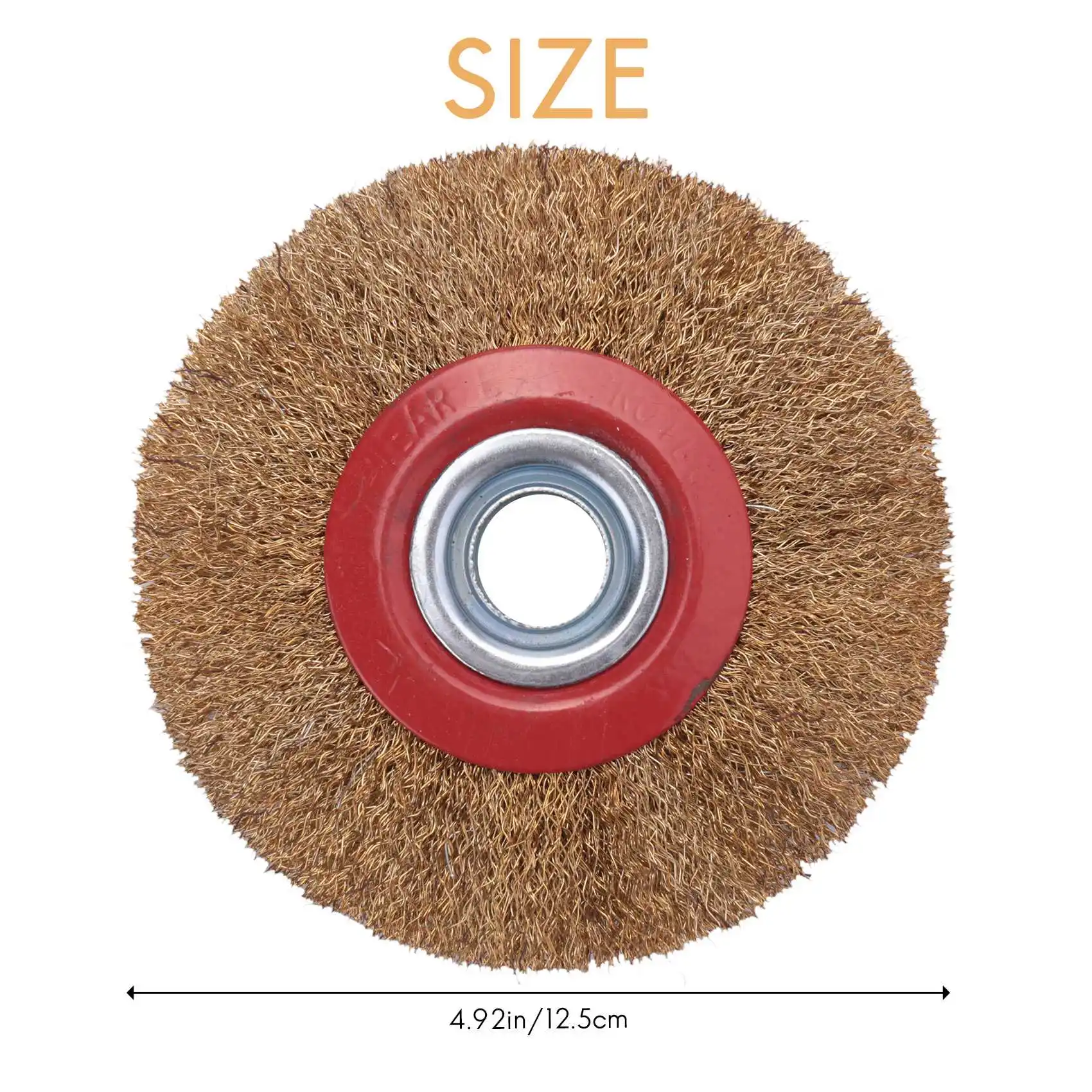 Wire Brush Wheel for Bench Grinder Polish + Reducers Adaptor Rings,5inch