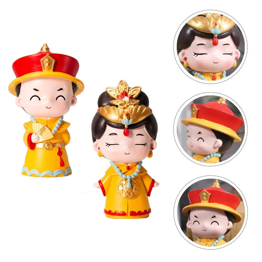 

2Pcs Chinese Style Cake Crafts Ornament Adorable Decors for Home Desktop Party Decorations Cake Decor