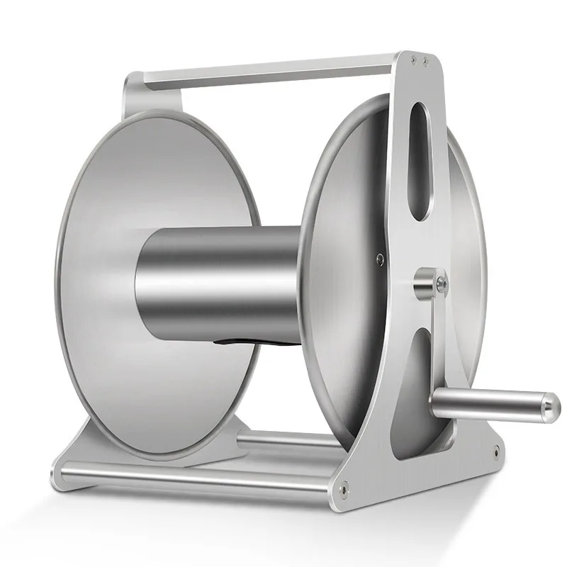 High pressure water pipe storage rack pipe reel stainless steel metal car washing machine steel wire pipe reel