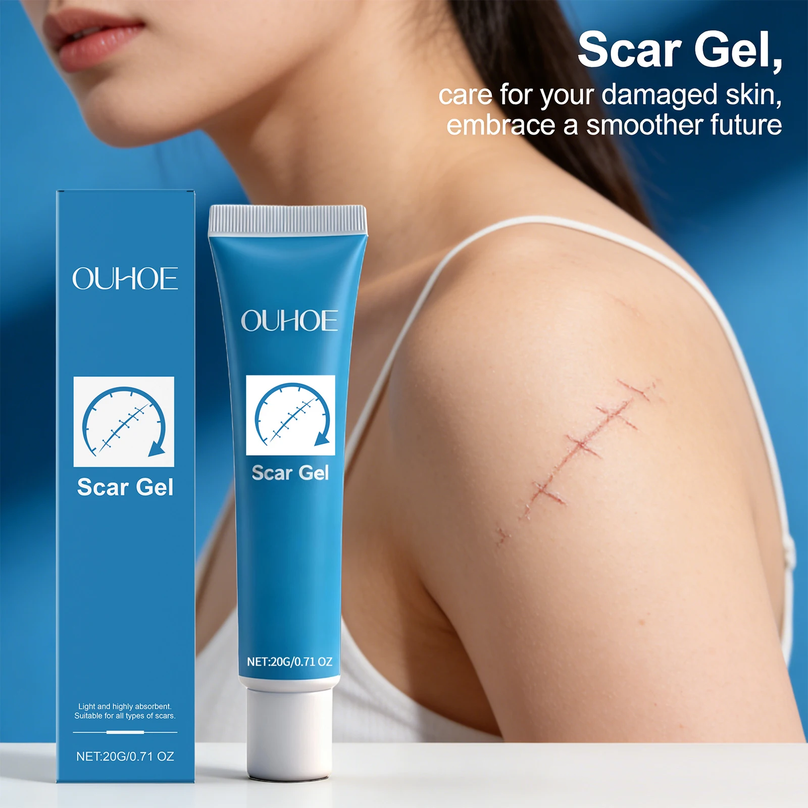 Ouhoe Scar Gel Scar Repair Cream Fade-Out Scald Scar Skin Wound Cream Stretch Marks Acne Marks Repair Gel Skin Care Products
