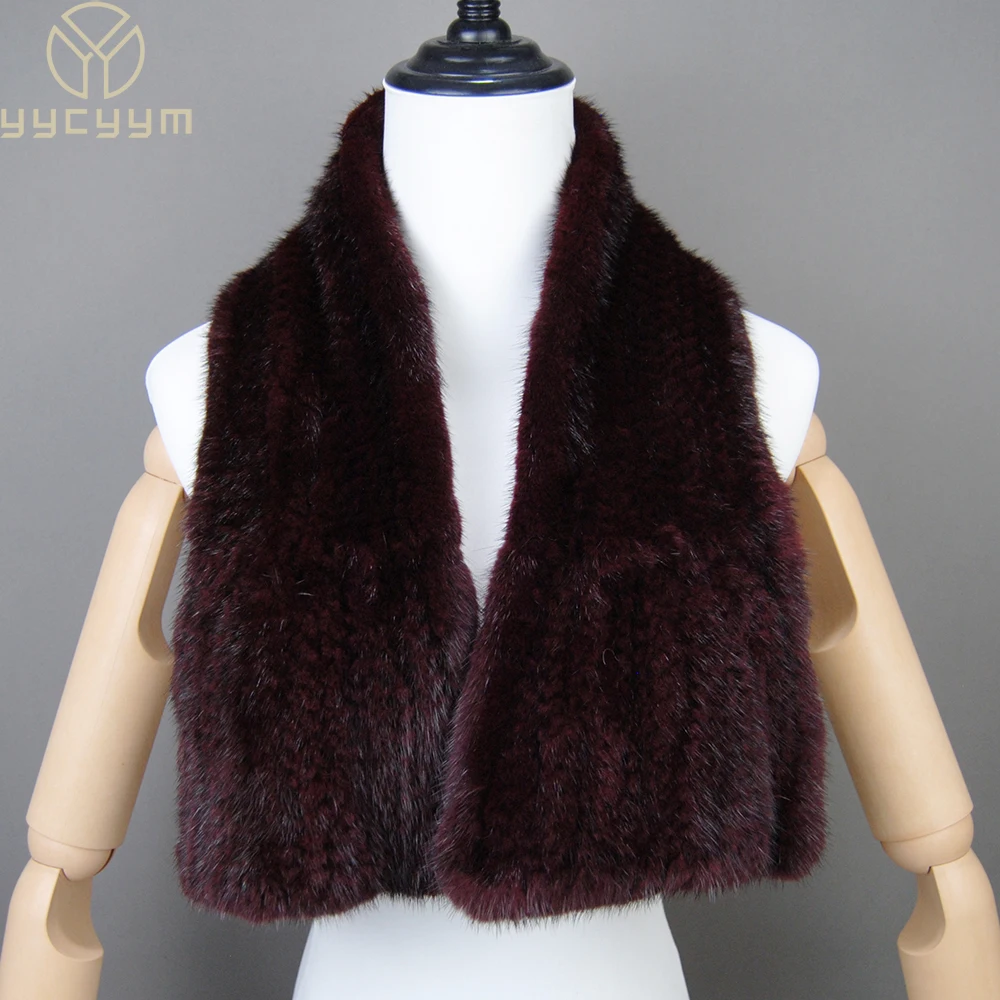 

Fashion Women Winter Real Mink Fur Scarf Lady Warm Soft Genuine Mink Fur Scarf Shawl Fashion Luxury 100% Natural Mink Fur Scarfs