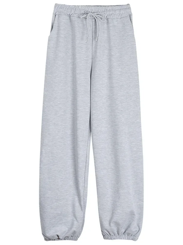 Pantaloni della tuta grigi per le donne 2023 autunno New Baggy Fashion pantaloni sportivi Oversize pantaloni neri pantaloni da jogging femminili Streetwear