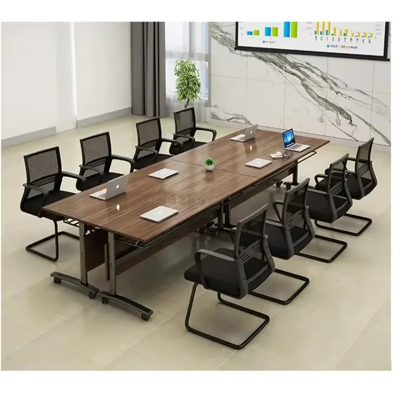 Furniture Folding Training Table Classroom Student Desk  Movable Flip Top Office Conference Meeting Room Foldable Table