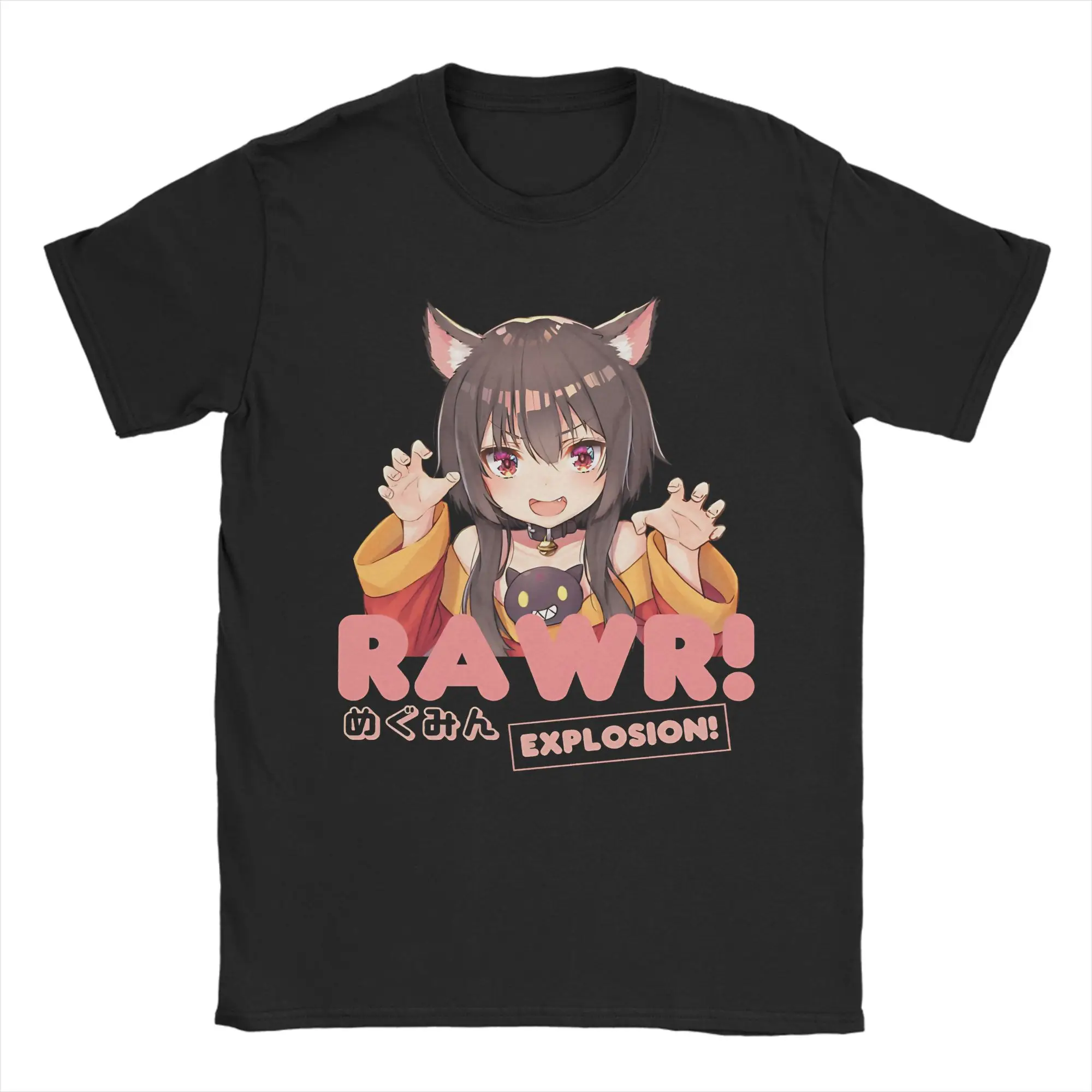 Megumin KonoSuba T Shirt Summer  Novelty T-Shirts Men 100 Cotton O-Neck Oversize Top Tees Short Sleeves Vintage Tshirt