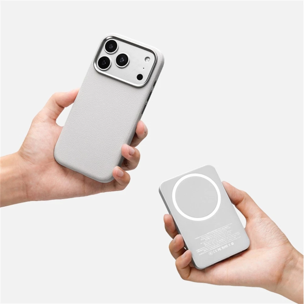 Luksusowe, biznesowe, odporne na wstrząsy etui z PU skóry z przyciskiem do aparatu do iPhone 18 17 Pro Max Air, kompatybilne z bezprzewodowym ładowaniem magnetycznym Magsafe. — zdjęcie produktu 5