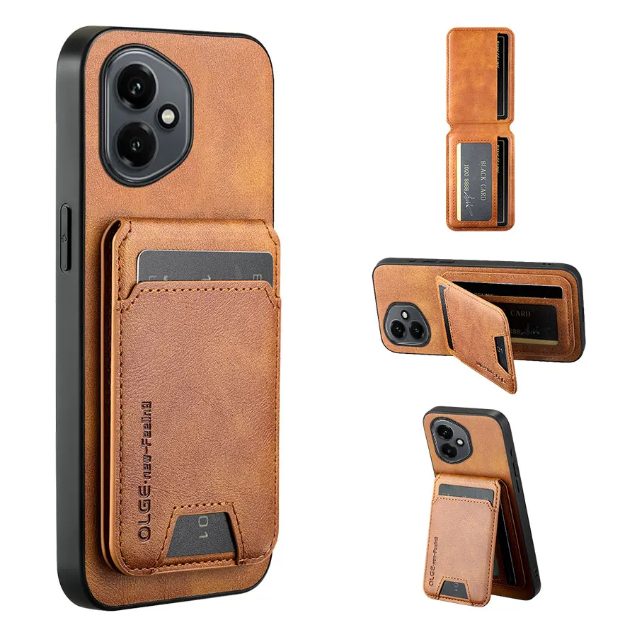 OLGE فاخر 2 في 1 حافظة للبطاقات قابلة للفصل حافظة جلدية لهاتف Honor 400 Pro Global HN 300 HN 400 Honor 300 يدعم محفظة بطاقات Magsafe