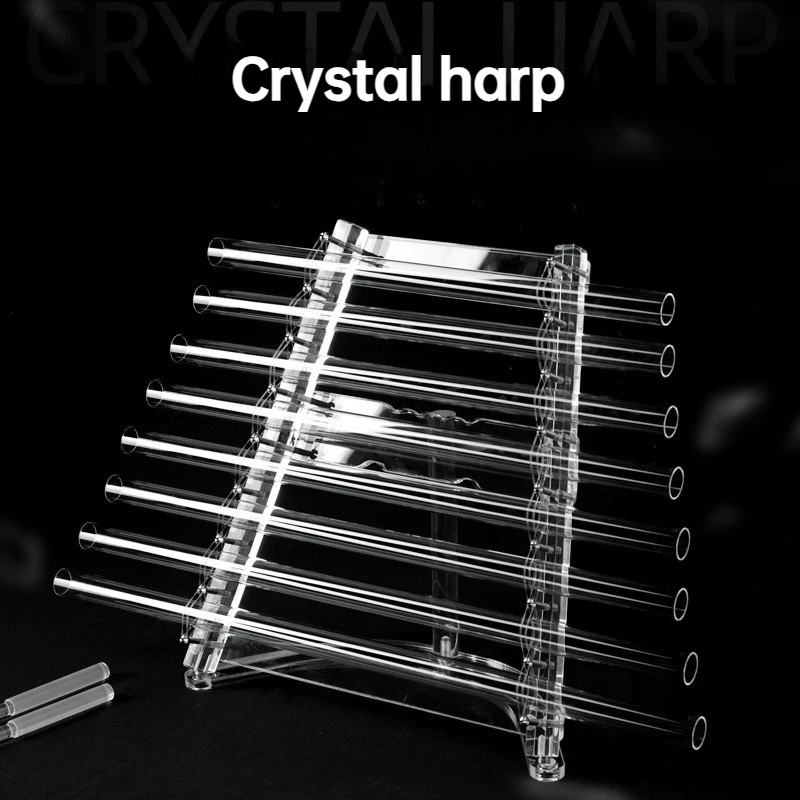 

Crystal Transparent Harp Seven Colors Eight-tube Yoga Meditation Sound Therapy Percussion Musical Instrument Gift Suitcase