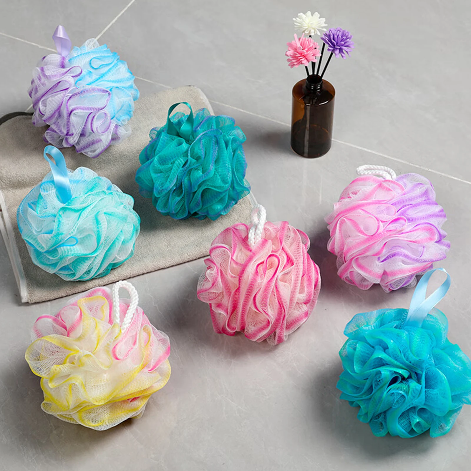 2PCS Exfoliating ฟองน้ําอาบน้ําชุดอาบน้ํา loofah ฟองน้ําอาบน้ําตาข่ายนุ่มฟองน้ําอาบน้ําลูกอุปกรณ์ห้องน้ําสําหรับสตรี, ผู้ชายห้องน้ํา