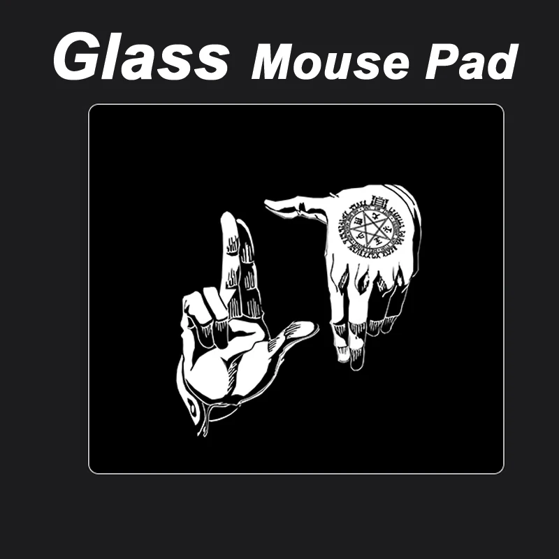 

Модный черный самурайский японский креативный коврик для мыши из фотоэлектрического стекла - закаленная жесткая поверхность для домашнего использования FPS Gaming и Office